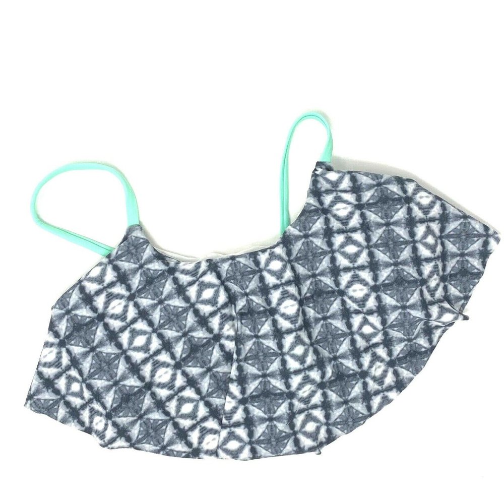 Malibu M Medium Bikini Top Dream Girl Underwire Gray Green Tie String NWT Zumiez